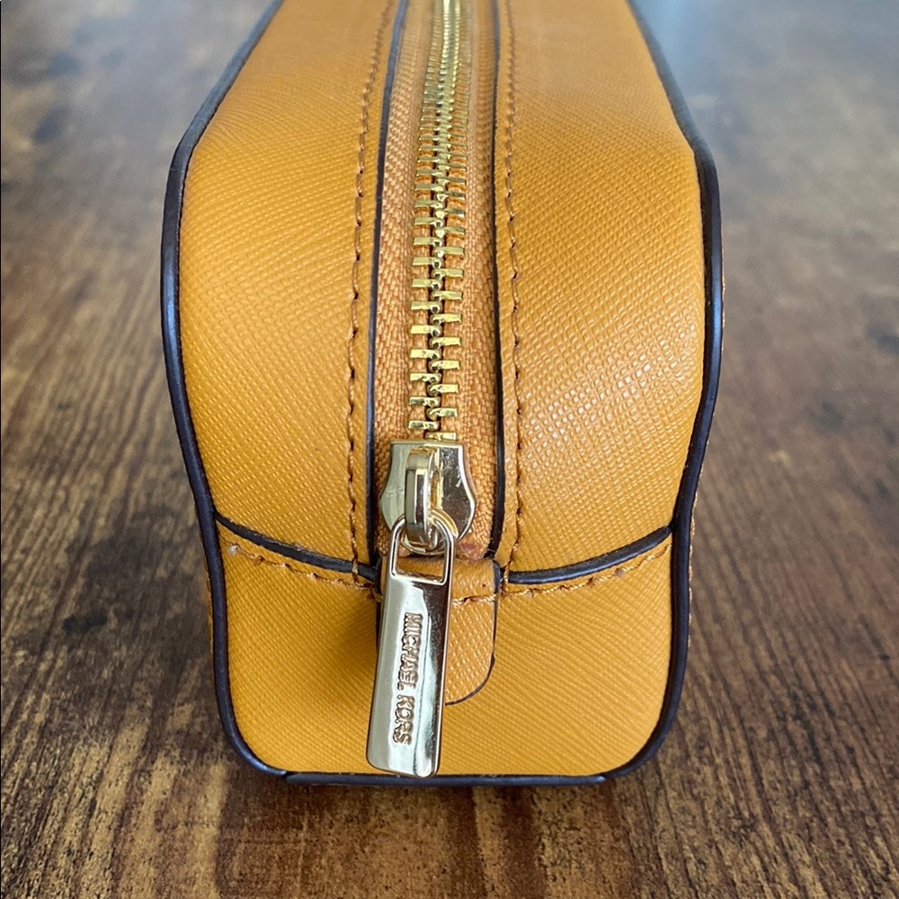 Michael Kors Yellow Saffiano Zip-Around Wallet - Picture 4 of 5